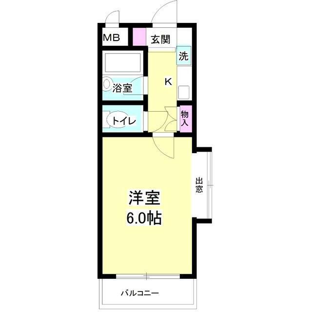 ベルトピア大和桜ヶ丘(1K/3階)の間取り写真