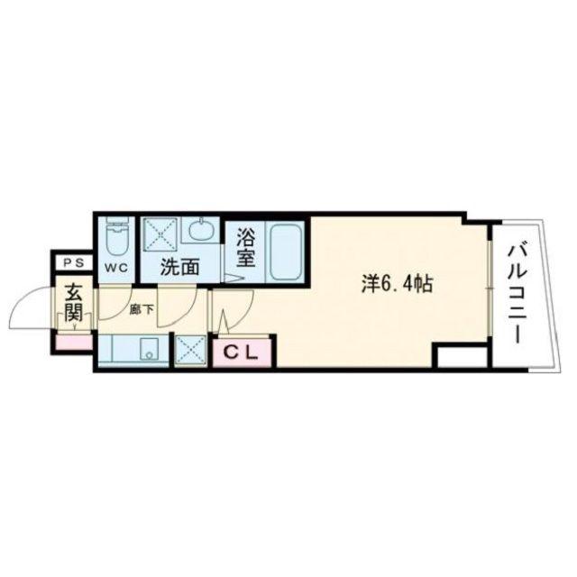 S-RESIDENCE福島玉川TRES(1K/12階)の間取り写真