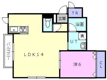 LIBERTE(1LDK/1階)の間取り写真