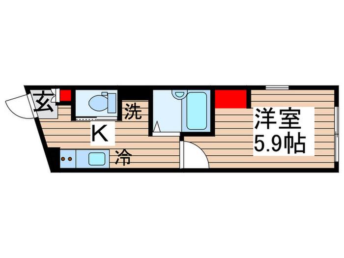 REBERTY五反野II(1K/3階)の間取り写真