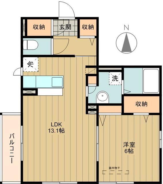 ハーモニーブランツ(1LDK/2階)の間取り写真