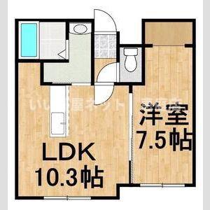 苫小牧市北栄5丁目AP(1LDK/1階)の間取り写真