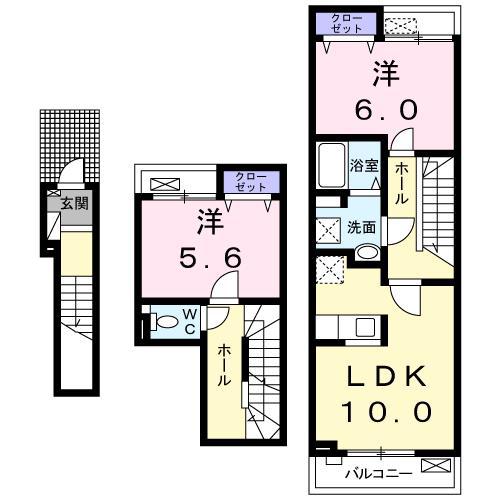 ネロミロスC 202(2LDK/2階)の間取り写真