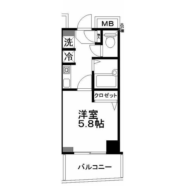 オーベルジュ並木(1K/6階)の間取り写真
