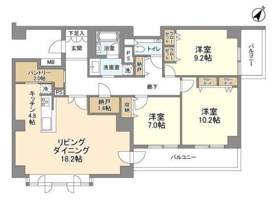 ステラメゾン碑文谷(3LDK/3階)の間取り写真