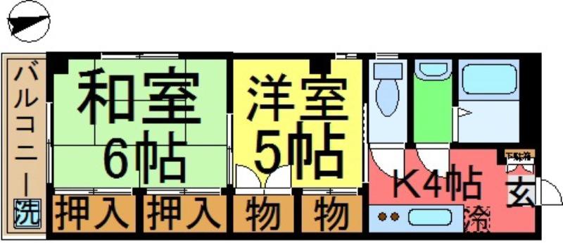 プラーズ松島(2K/2階)の間取り写真