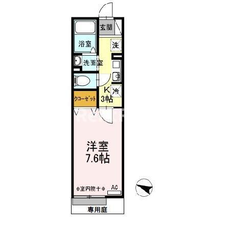 シエルコート(1K/1階)の間取り写真