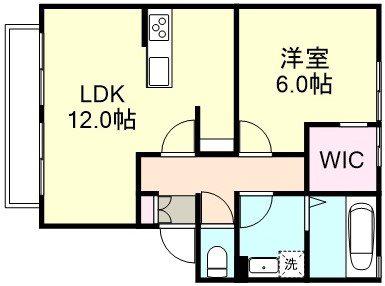 ファミリーハウス北畝A棟(1LDK/1階)の間取り写真
