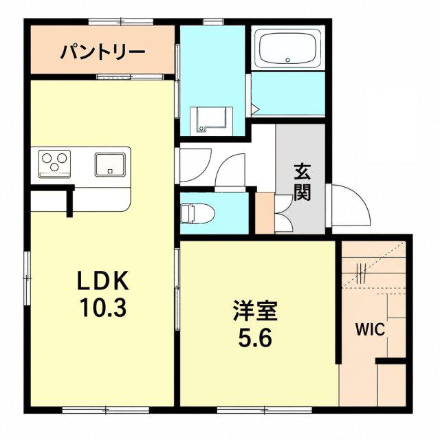 ハイツ谷口II(1LDK/1階)の間取り写真