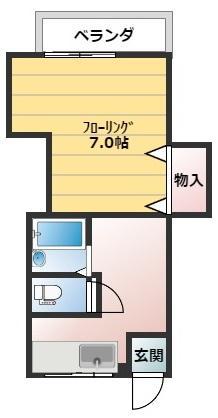 コーポ市原(1K/1階)の間取り写真