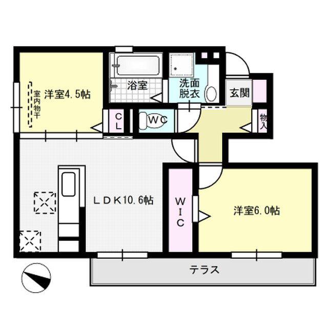 パークハイツ(2LDK/1階)の間取り写真