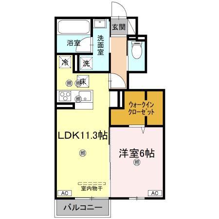 メゾン・ド・ロワ(1LDK/1階)の間取り写真