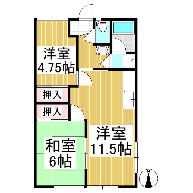 エコールハイツ(2LDK/1階)の間取り写真