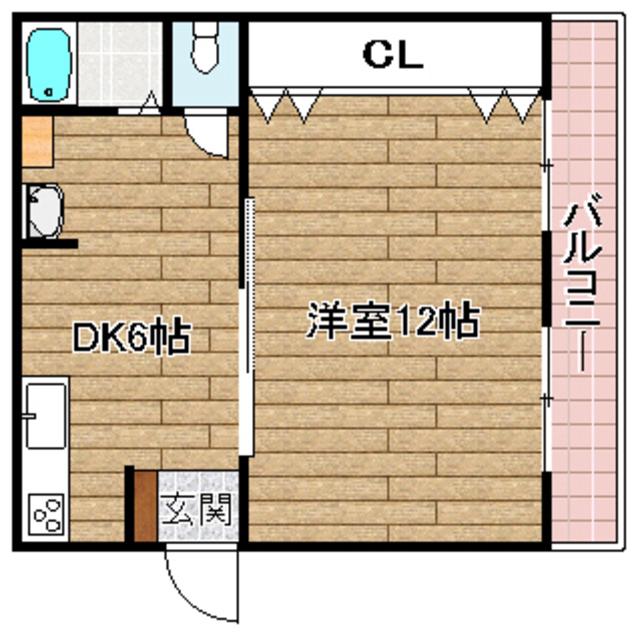 相互マンション(1DK/3階)の間取り写真