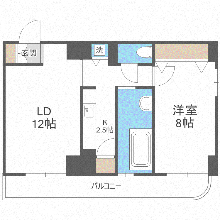 AMSTOWER南6条(1LDK/11階)の間取り写真