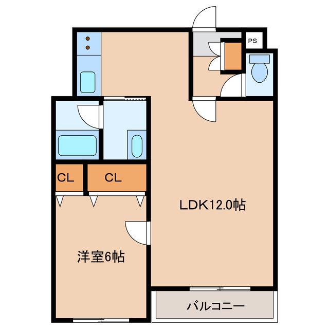 エムズミハラ(1LDK/4階)の間取り写真