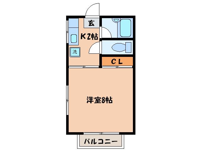 小田島アパ-ト(1K/2階)の間取り写真
