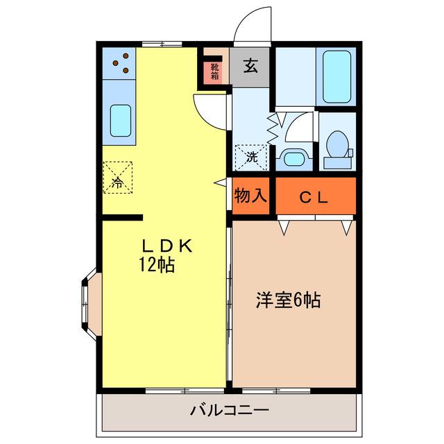 サンライフ光(1LDK/2階)の間取り写真