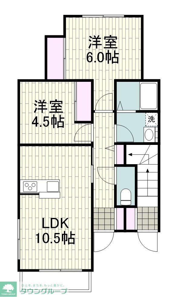 ベストプレイスII(2LDK/1階)の間取り写真