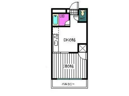 ウィスタリアハイツ(1DK/2階)の間取り写真