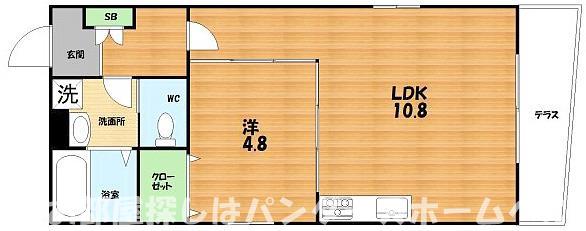 ボヌールBONHEUR(1LDK/1階)の間取り写真