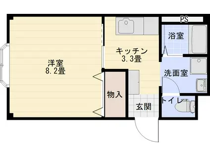 クレールヴァンテアン(1K/2階)の間取り写真