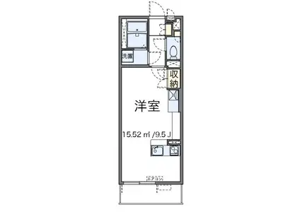 ブルーアゼリア(ワンルーム/1階)の間取り写真