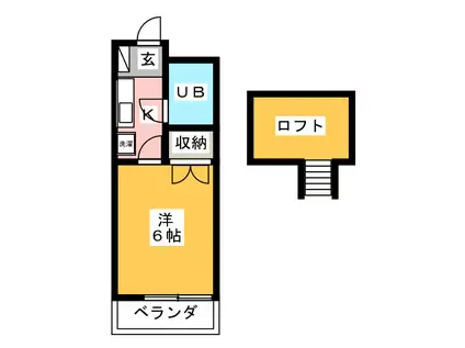 ホワイティクラウズ(1K/2階)の間取り写真