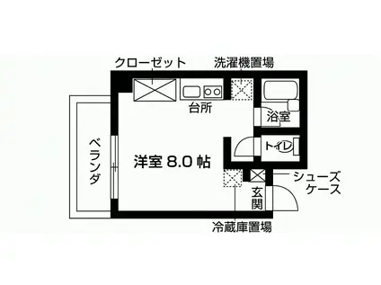フェンテ本厚木(ワンルーム/3階)の間取り写真