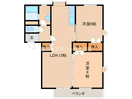 上津コーポ(2LDK/2階)の間取り写真