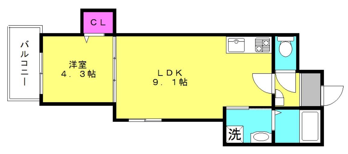 F ASECIA PROPUS(1LDK/1階)の間取り写真