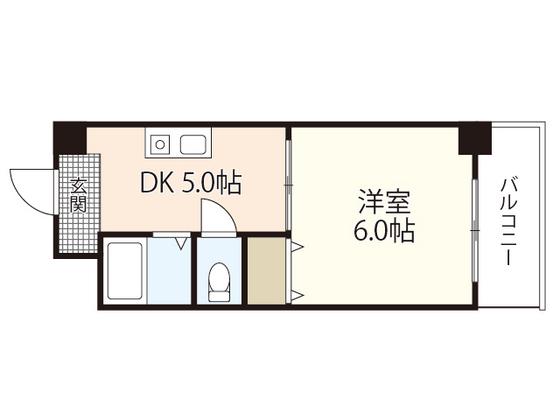 フローラ大手町(1DK/3階)の間取り写真