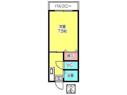 ファーストインサンヴェールIII(1K/3階)の間取り写真
