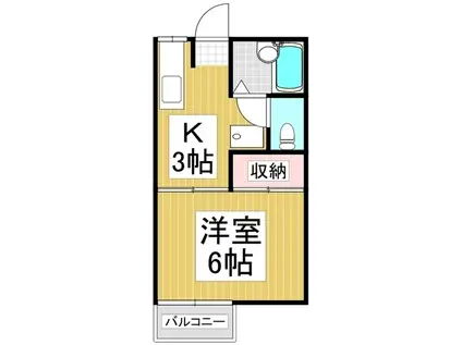 メゾン三郷1号棟(1K/1階)の間取り写真