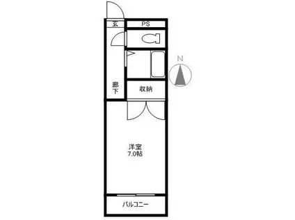 本郷ハイツ(1K/2階)の間取り写真