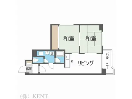 ドミールいけはた(2LDK/2階)の間取り写真