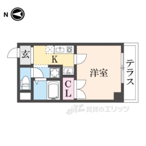 MY尼崎(1K/1階)の間取り写真