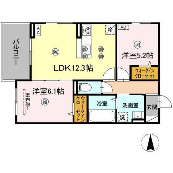 ル コンテ(2LDK/3階)の間取り写真