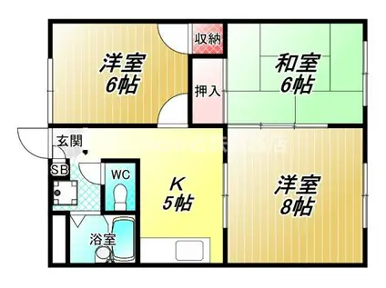 ロビンハイツ(3K/1階)の間取り写真