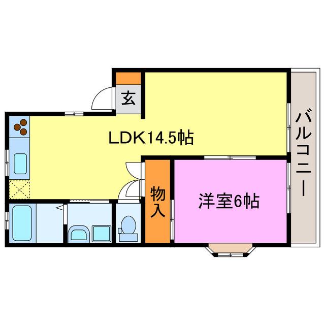 MORGANS(1LDK/2階)の間取り写真
