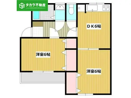 アリエッタ美丘(2DK/2階)の間取り写真