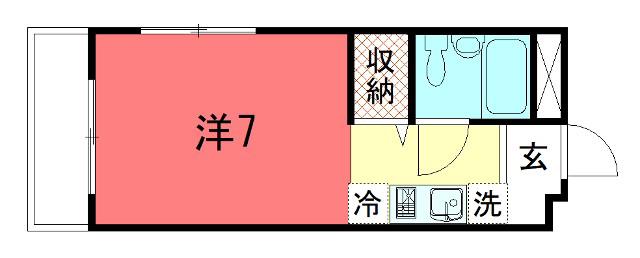 アールコーポ岡崎(1K/2階)の間取り写真