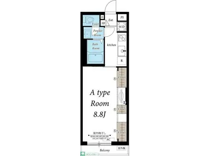 リブリ・OGW流山(1K/3階)の間取り写真
