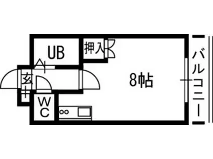 ホルス・ハウス(ワンルーム/4階)の間取り写真
