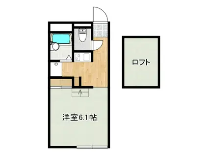 REEGO皷川(1SK/1階)の間取り写真
