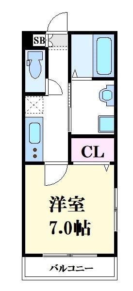 MISTRAL千代田町(1K/1階)の間取り写真