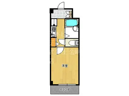 グリンヒルズ(1K/4階)の間取り写真