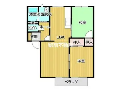 パークサイド中野A(2LDK/2階)の間取り写真