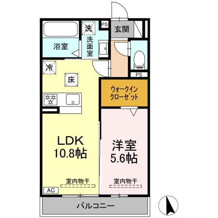 シリウス(1LDK/3階)の間取り写真