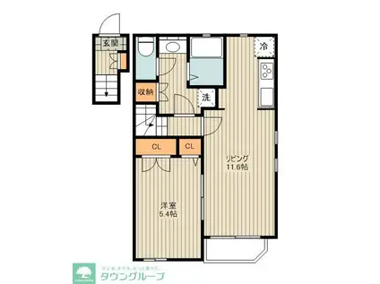 メイフェア祖師谷(1LDK/2階)の間取り写真